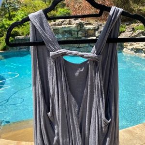 Free People Braided Back Tank Grey Small
